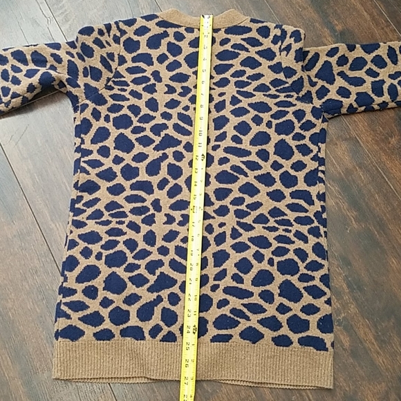 WALLACE animal print cardigan v-neck long sweater - Picture 7 of 9